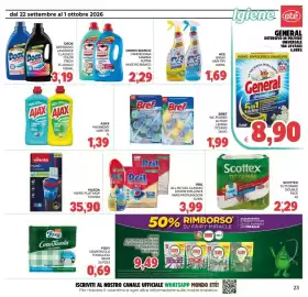 Volantino Eté Pagina 23: Omino Bianco Candeggina Delicata €2,29, General Detersivo in polvere universale €8,90