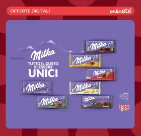 Volantino Eté Pagina 36: Milka Tavoletta di cioccolato vari gusti €1,39