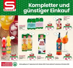 Volantino Interspar | S-Budget Pagina 4: Acqua Minerale Fonte Guizza €1,20, Succhi 100% Ananas o Arancia S-BUDGET €1,89