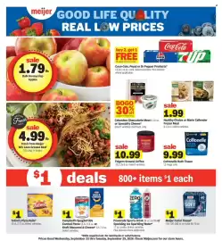Meijer weekly ad week 39 Page 1: Columbus Charcuterie Meat or Specialty Cheese, Folgers Ground Coffee €10,99