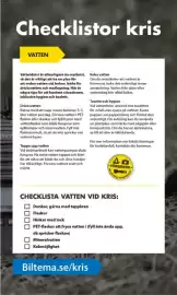 Biltema reklamblad Sida 2: Checklistor kris VATTEN ker Vattenbrist är allvarligare än matbrist, så det är viktigt att ha en