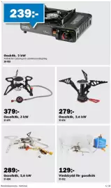 Biltema reklamblad Sida 6: Gasolkök, 3 kW €379,00, Gaskök, 2 kW €239,00