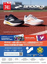 Catalogue Intersport page 10: 99€99 -25% 74.€€ .99 CHAUSSURES DE RUNNING ANTHEM 8 BROOKS ay BROOKS BROOKS 1. CHAUSSURES DE