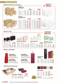 Catalogue Retif page 18: Sachets couleur 1 bouteille €12,15, Sacs luxe blanc mat €7,13