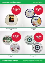 Australian Butchers Store catalogue Page 3: Chris' Homestyle French onion dip & spread €3,99, MonJay Tzatziki €3,99