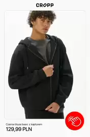 Cropp gazetka tydzień 39 Strona 3: Czarna bluza basic z kapturem Cropp €129,99