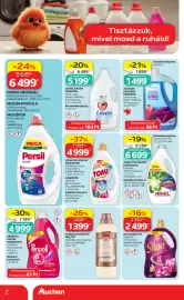 Auchan akciós újság Oldal 2: Persil mosógél €6.499,00, TESORI D’ORIENTE Öblítő €1.399,00