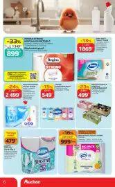 Auchan akciós újság Oldal 6: ZEWA JUST1 TOALETTPAPÍR €1.869,00, ZEWA NEDVES TOLAETTPAPÍR €999,00