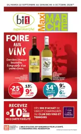 Catalogue Maximarché page 1: DU MARDI 22 SEPTEMBRE AU DIMANCHE 4 OCTOBRE 2026(A) MAR CHE bi1 supermarché FOIRE AUX VINS