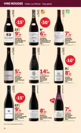Catalogue Maximarché page 12: Les Galets Châteauneuf-du-Pape €14,90, LAURENT BROtte CAIRANNE €6,30