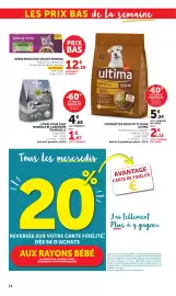 Catalogue Bi1 page 24: Ultima Croquettes pour petit chien €5,34, BI-CARBONITE Litière pour chat €6,55