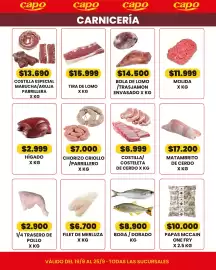 Catálogo Autoservicio Capo Página 2: Chorizo criollo / parrillero €7.000,00, Costilla/ Costeleta de cerdo €6.999,00