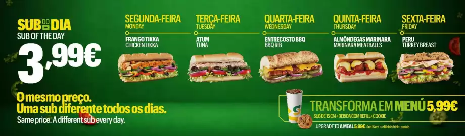 Folheto Subway Página 1