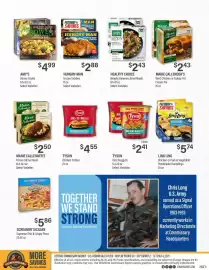 Commissary weekly ad Page 9: Tyson Dino Nuggets €2,41, Marie Callender's Frozen Dinner Meal €2,50