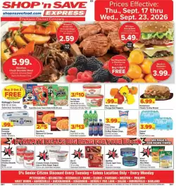 Shop 'n Save weekly ad week 38 Page 1: Turkey Hill Ice Cream €10,00, Pepsi Selected Varieties €13,00