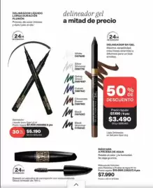 Catálogo Avon Página 13: Green - delineador en gel €3.490,00, Power - delineador líquido larga duracion €5.190,00