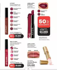 Catálogo Avon Página 19: Labial iconic €10.390,00, Suave - brillo labial €5.890,00