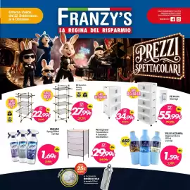 Volantino Franzy's Pagina 1: Quasar spray vari tipi €1,69, Felce Azzurra Bagnoschiuma €1,59
