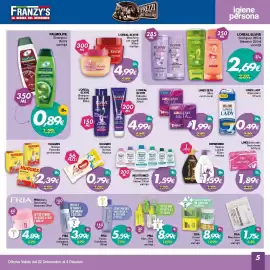 Volantino Franzy's Pagina 4: Sapone Liquido €1,59, Lines Lady Anatomico €0,49