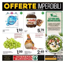 Volantino Interspar Pagina 1: Prosciutto di Parma Dop Despar Premium €2,49, Uva da tavola bianca Italia Despar €1,99