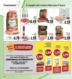 Volantino Spazio Conad Pagina 10: Speck Alto Adige IGP Senfter €2,59, Prosciutto cotto Parmacotto €1,39
