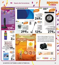 Volantino Spazio Conad Pagina 25: Scopa elettrica 2 in 1 Rowenta €129,00, TV 55" IH55UWB4 INNO-HIT €249,00