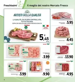 Volantino Spazio Conad Pagina 6: Salsiccia di suino €6,45, Fettine di reale di bovino adulto €13,90