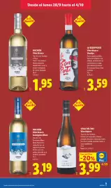 Catálogo Lidl semana 40 Página 21: Hachón vino blanco sauvignon blanc €3,19, Vega del Pas Vino blanco €3,99