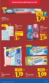 Catálogo Lidl semana 40 Página 23: W5 estropajo salvaúñas €1,09, W5 bayeta de microfibra grande €1,19