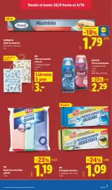 Catálogo Lidl semana 40 Página 23: W5 estropajo salvaúñas €1,09, W5 bayeta de microfibra grande €1,19