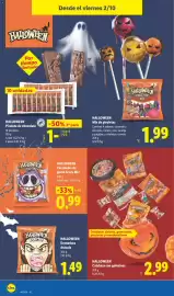 Catálogo Lidl semana 40 Página 38: Halloween calabaza con golosinas €2,99, Halloween dentadura drácula €1,49