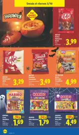 Catálogo Lidl semana 40 Página 42: Haribo crazy skeletties €1,69, Dr. Oetker kit de brownies terroríficos €4,99
