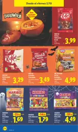 Catálogo Lidl semana 40 Página 42: Haribo crazy skeletties €1,69, Dr. Oetker kit de brownies terroríficos €4,99