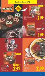 Catálogo Lidl semana 40 Página 43: Halloween Brownies €1,99, Halloween churros negros €2,99