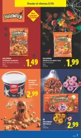 Catálogo Lidl semana 40 Página 45: Halloween mini donuts €2,99, Mcennedy palomitas caramelizadas €2,99