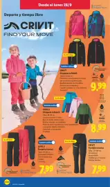 Catálogo Lidl semana 40 Página 10: Crivit pantalón técnico €7,99, Lycra lupilu pantalón técnico €7,99