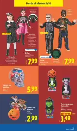 Catálogo Lidl semana 40 Página 25: Calavera con golosinas €5,99, Fini calabaza con golosinas €2,99