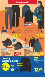 Catálogo Lidl semana 40 Página 7: Crivit chaqueta híbrida €13,99, Crivit botas de trekking €15,99
