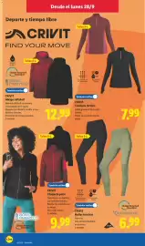 Catálogo Lidl semana 40 Página 8: Crivit abrigo softshell €12,99, Crivit mallas técnicas €6,99