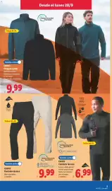 Catálogo Lidl semana 40 Página 9: Crivit pantalón técnico €9,99, Crivit chaqueta polar €9,99