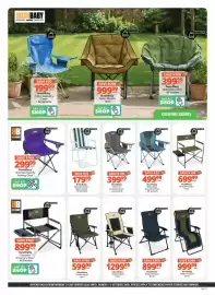 Checkers Hyper catalogue Page 19: BushBaby Oversize Sports Folding Chair €299,99, BushBaby Spring Tension Metal Chair €179,99