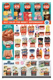 Checkers catalogue Page 8: Clover Krush 100% Fruit Juice Blend €79,00, Spring Meadow Double Cream Yoghurt €32,99