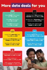 Shoprite catalogue Page 3: More data deals for you knect mabile Data 250MB 7day k'nect save R1, pay R4 Data 1GB 7day k'nect