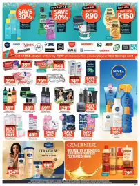 Checkers catalogue Page 15: Vaseline Cera-Glow Body Gel-Oil €134,99, Ingram's Body Cream €90,00