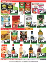 Spar catalogue Page 7: Fatti's & Moni's Macaroni €32,00, SPAR Light Meat Shredded Tuna €38,00