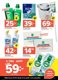 Coop Extra reklamblad vecka 40 Sida 3: Städhink/Mopp €69,00, Maskindisktabletter €39,00