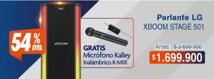 Catálogo Alkosto Página 1: Lg - parlante xboom stage 501 €1.699.900,00