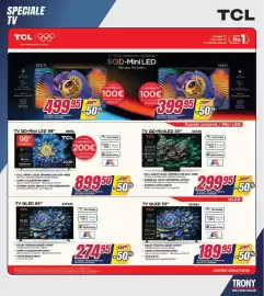 Volantino Trony settimana 38 Pagina 20: TV QLED 65" TCL €274,95, TV QD-Mini LED 98" TCL €899,50