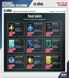 Volantino Trony settimana 38 Pagina 44: Fast skin standard sheet €14,95, Hyper-X fast skin Hybrid Glass €34,95