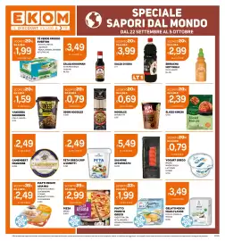 Volantino Ekom Pagina 16: Feta greca dop a cubetti Pavlakis €2,49, Yakisoba Saikebon €1,59